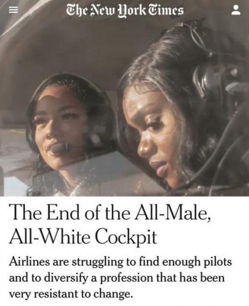 The End of the All-Male, All-White Cockpit